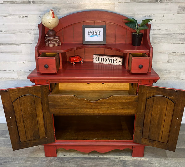 Rustic Barn Red Buffet Cabinet