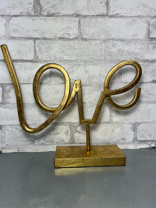 Gold Script “Love” Sign