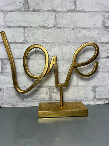 Gold Script “Love” Sign