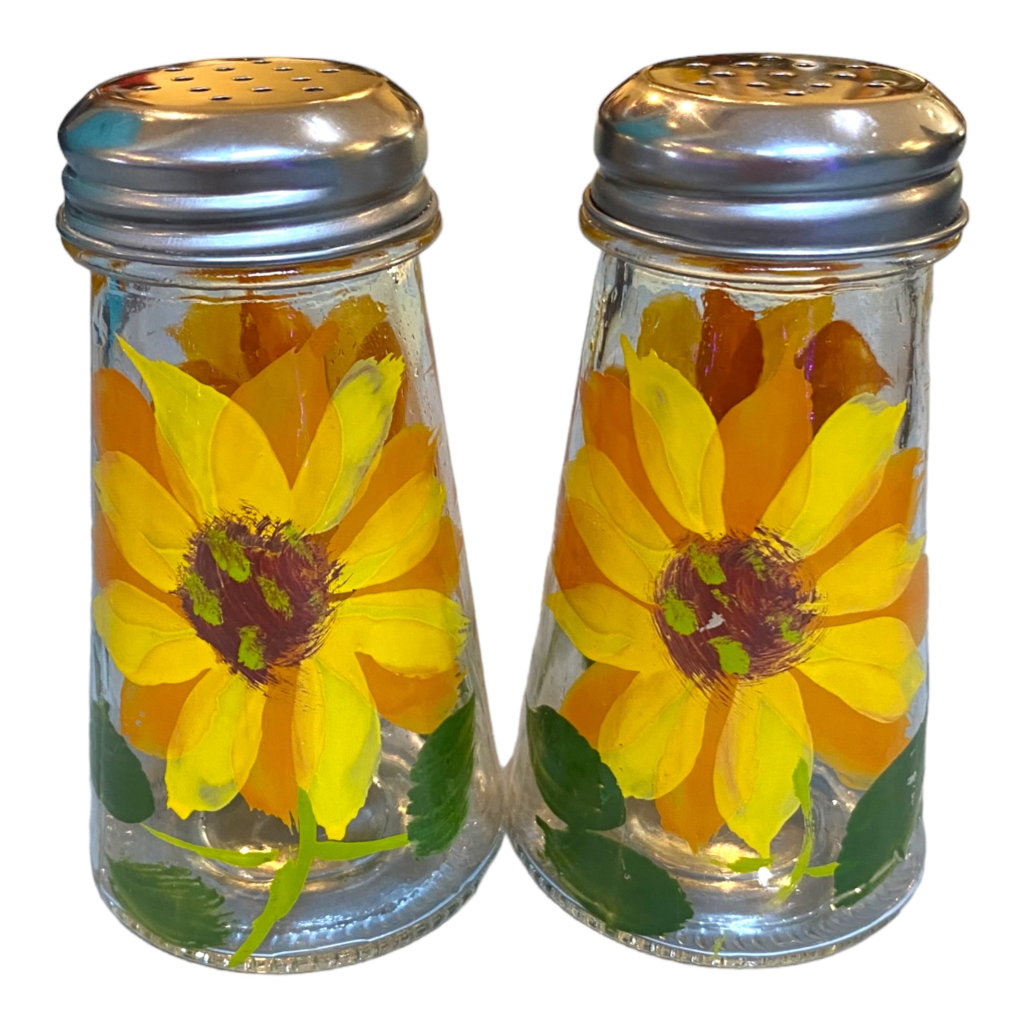 Hand Painted Sunflower Salt & Pepper Shakers