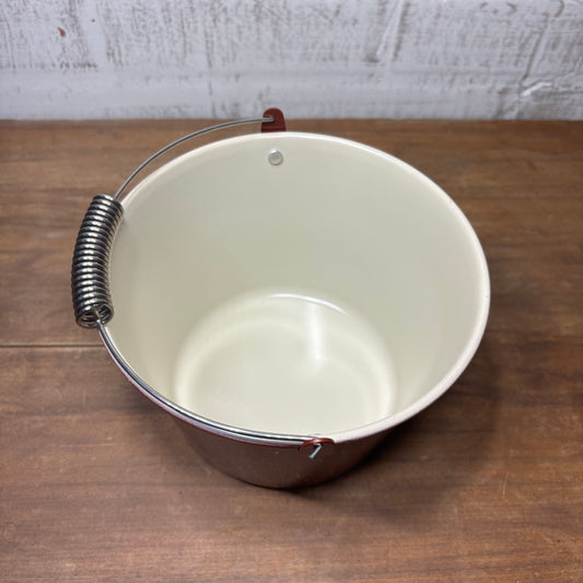 Red Spotted Enamelware Baking Pail