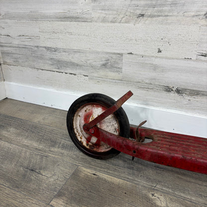 Vintage Red Metal Foot Push Scooter