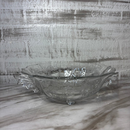 Vintage Fostoria Glass Etched Footed Serving Bowl