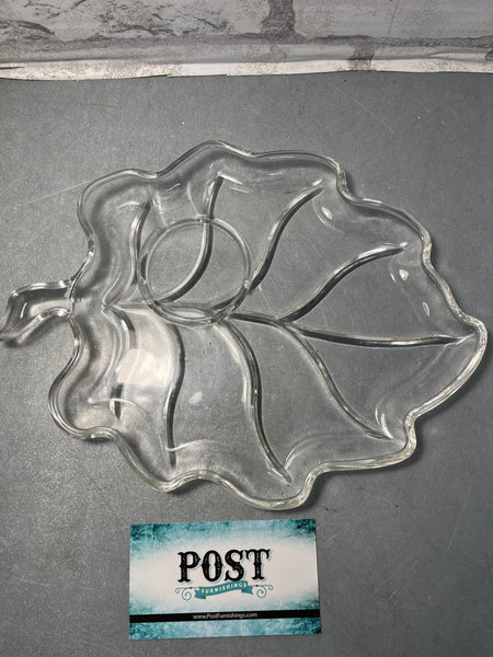 Glass Leaf Appetizer Plate