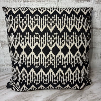 Black And Ivory Geometric Decorative Pillow