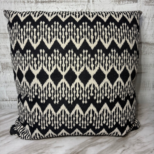 Black And Ivory Geometric Decorative Pillow