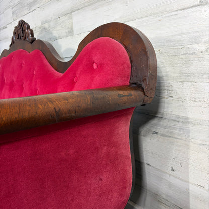 Antique Red Victorian Sofa Couch