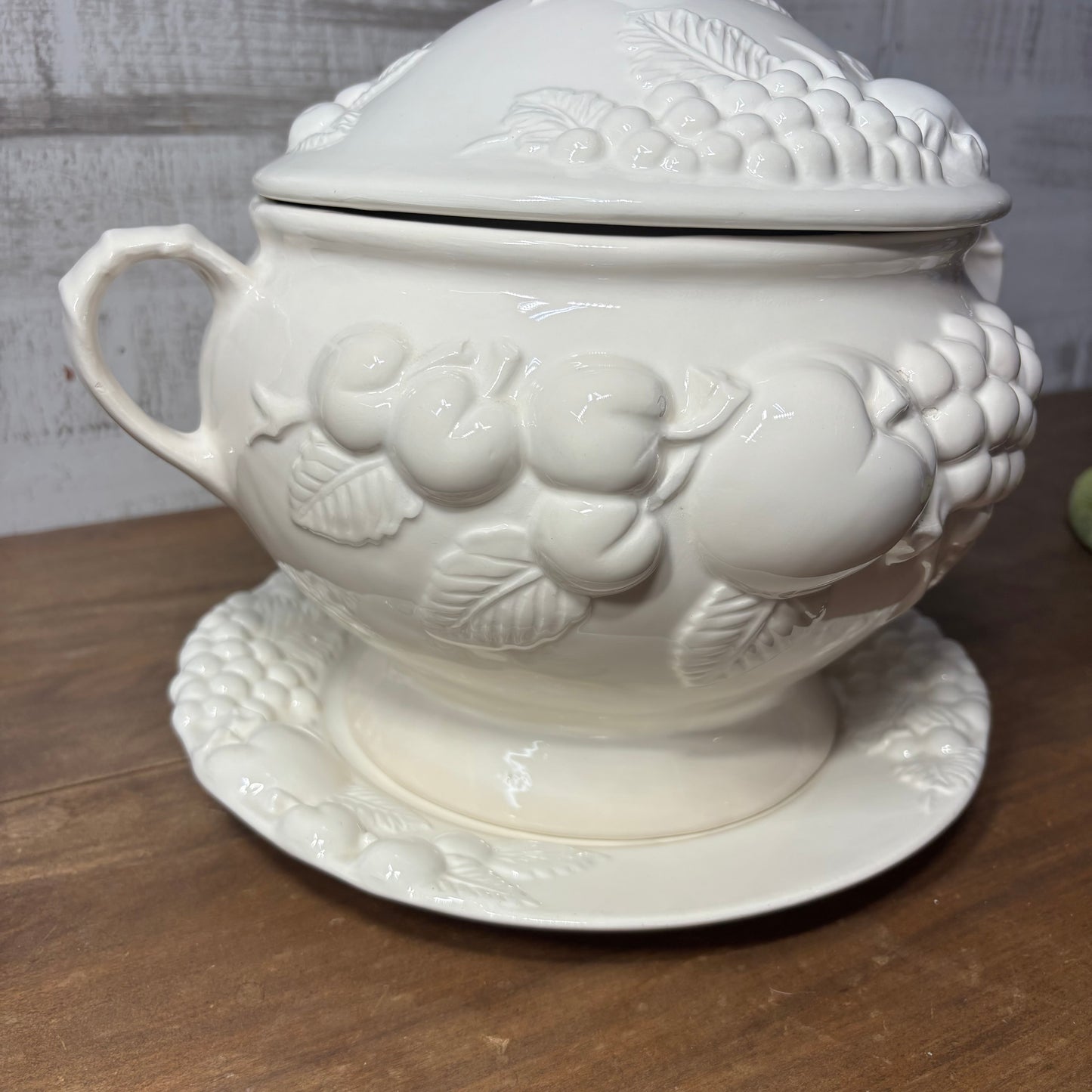 Vintage Signature Japan Ceramic Fruit Soup Tureen Covered Bowl