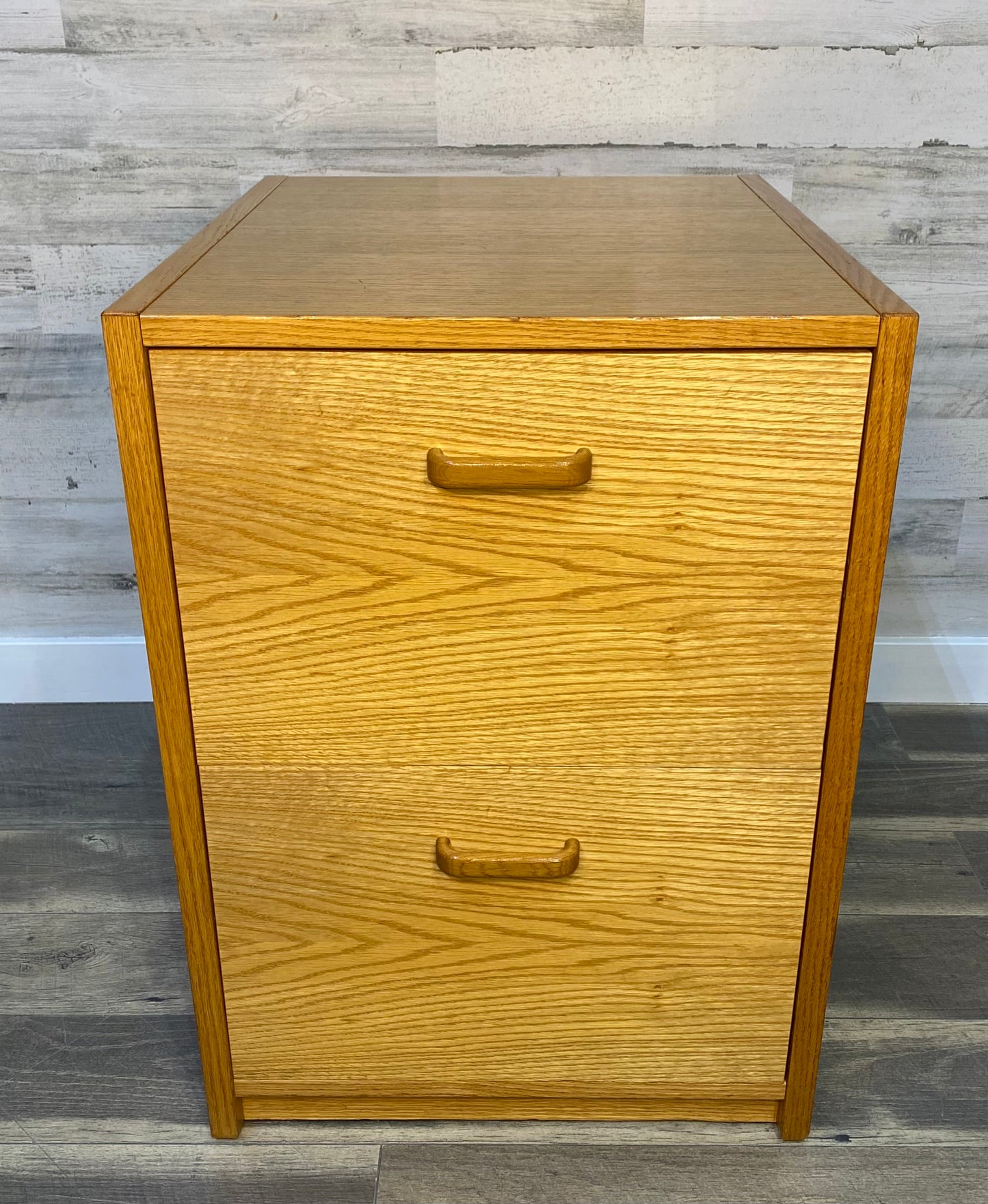 2 Drawer Oak File Cabinet