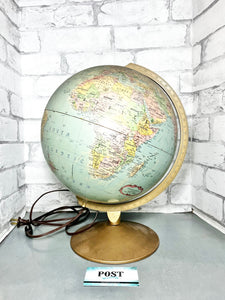 Mid Century Light Up World Globe