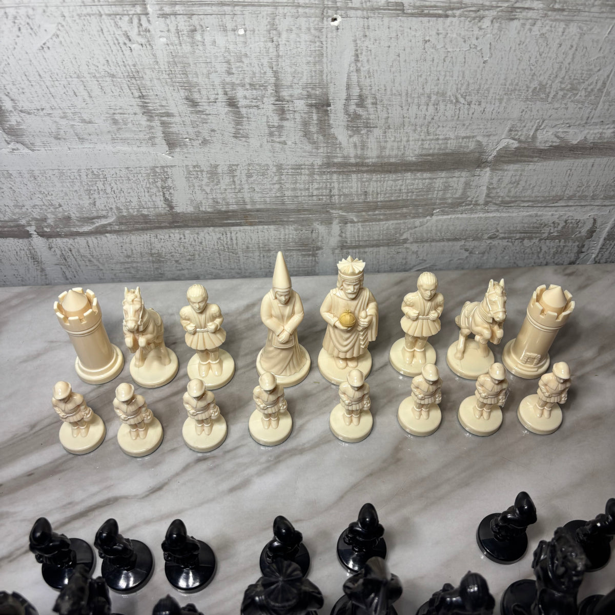 Vintage Historical Chess Set "King Arthur" Chessmen