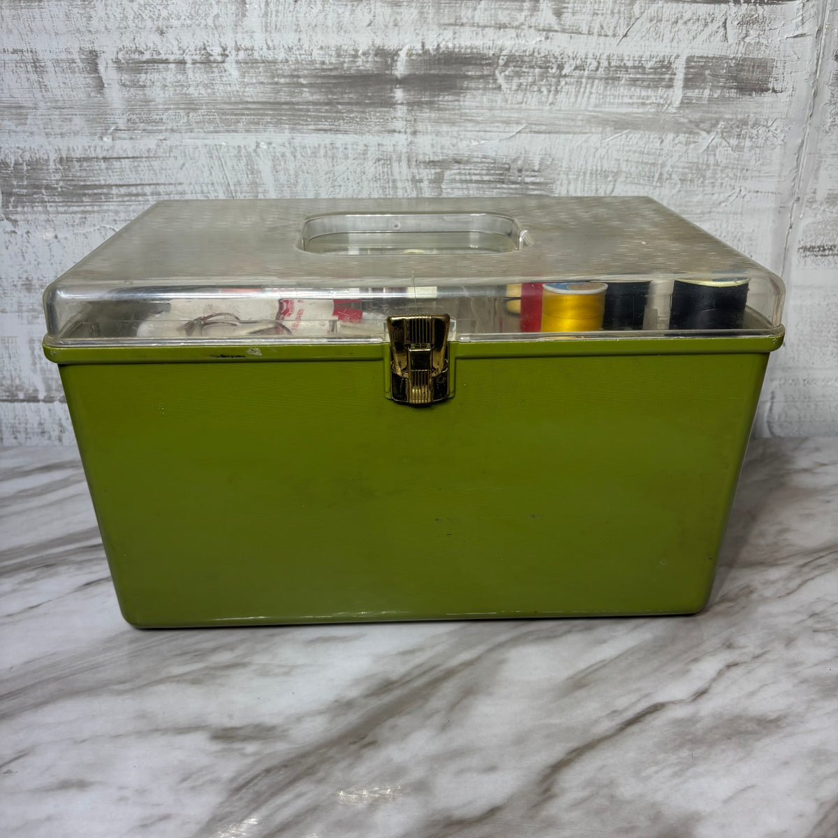 Vintage Wil-Hold Wilson Sewing Box w/ Trays & Sewing Lot