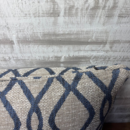 Gray Navy Blue Geometric Throw Pillow