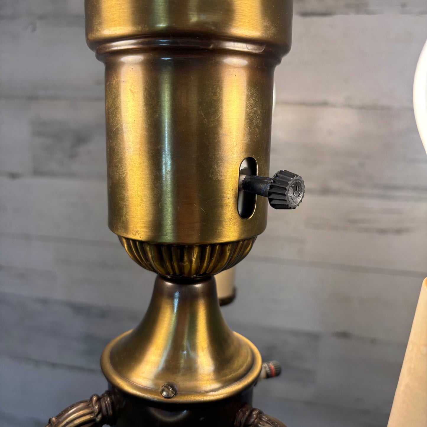 Vintage Four Light Torchiere Milk Glass Floor Lamp