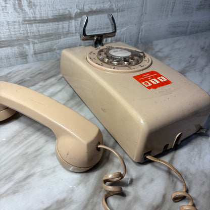 Vintage Beige Western Electric Model Rotary Wall-Mount Telephone