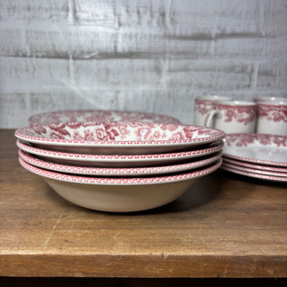 Spode Delamere Cranberry Dish Set Of 16