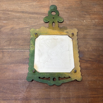 Vintage Cast Iron Tile Trivet Coffee Teapot Design