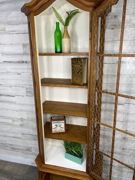 Antique Curio Cabinet Hutch Oak