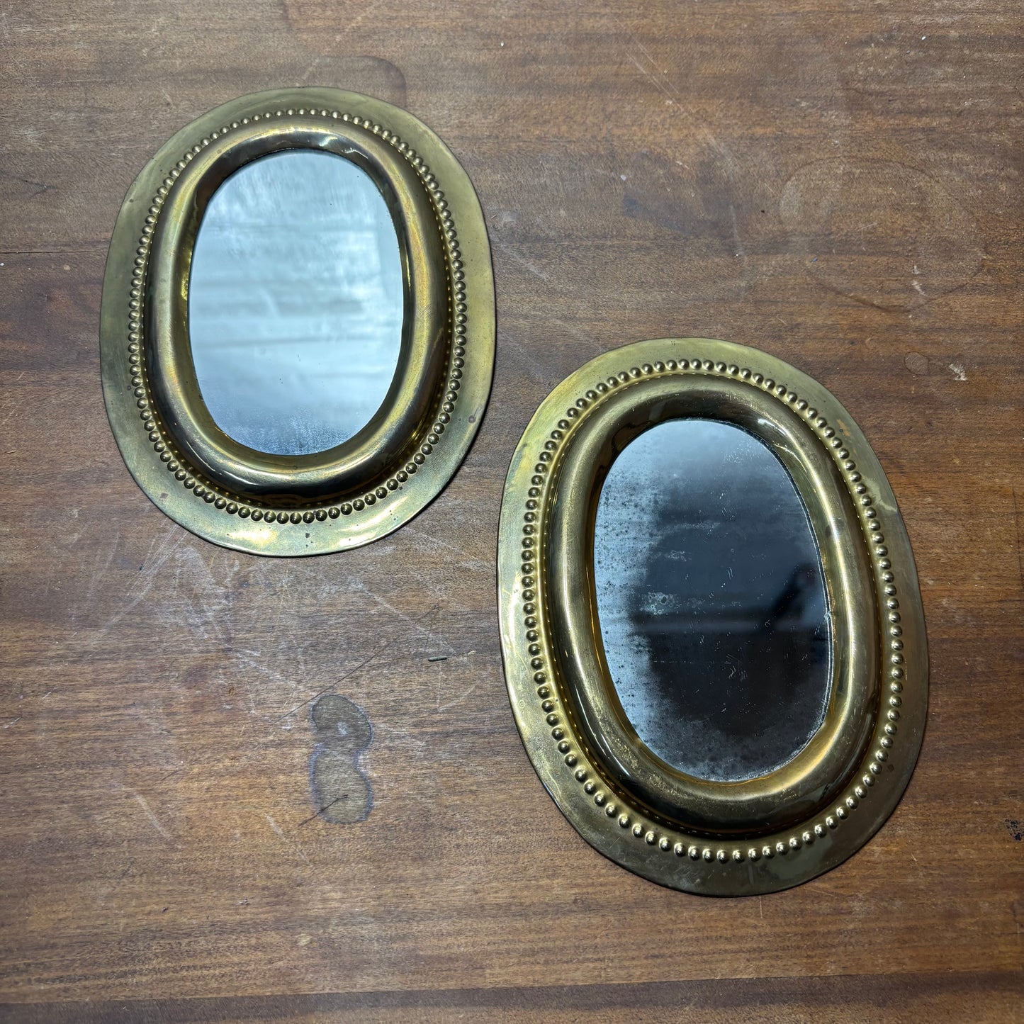 Small Oval Gold Mirror Set Of 2
