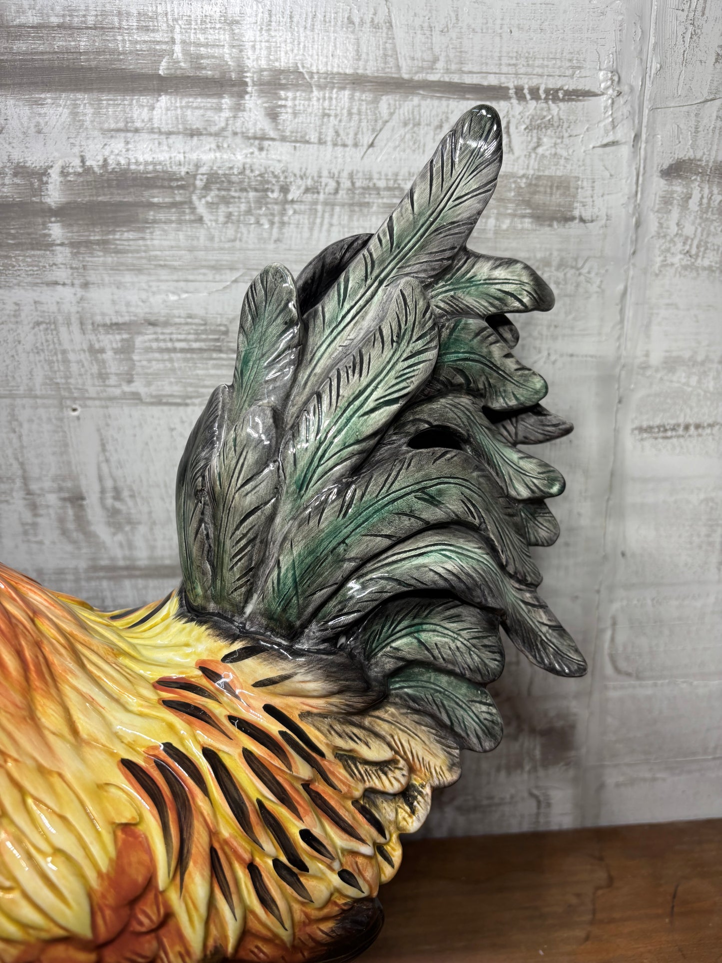 Fitz And Floyd Ceramic Rooster On Fruit