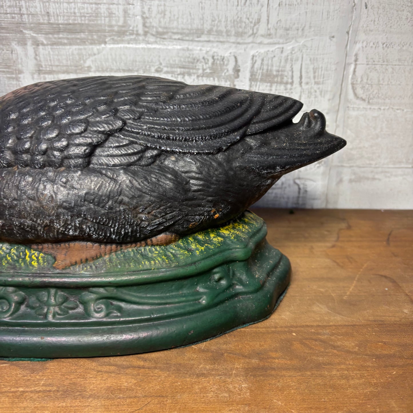 Vintage Wright Studios Cast Iron Mallard Duck Door Stop