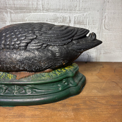 Vintage Wright Studios Cast Iron Mallard Duck Door Stop