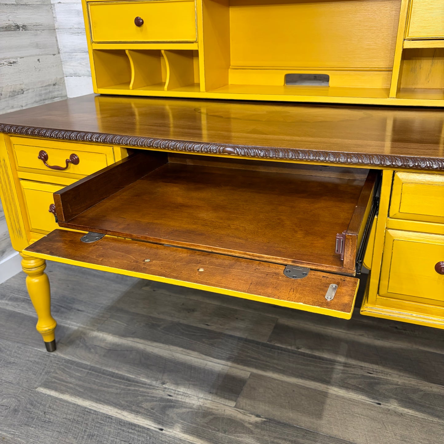 Yellow 2pc Wood Desk