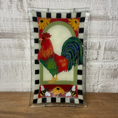 Peggy Karr Checkerboard Fused Glass Plate