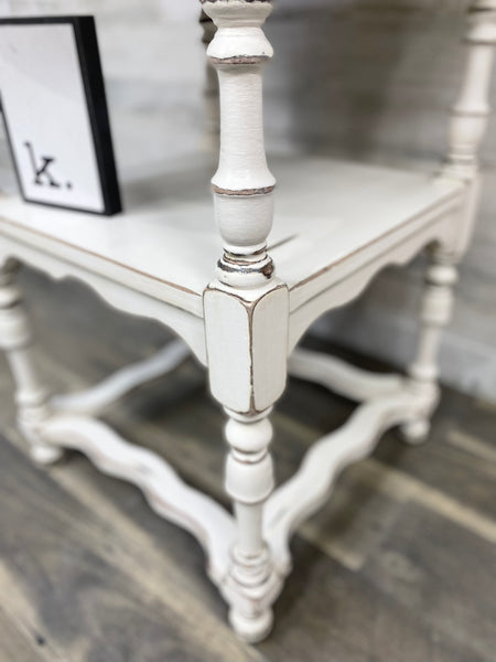 Tall White End Table/ Entryway Table