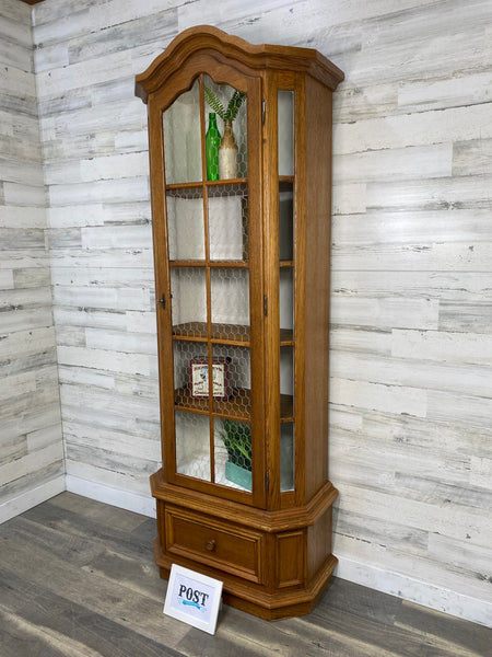 Antique Curio Cabinet Hutch Oak