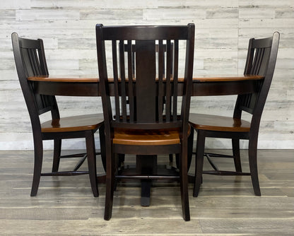 Black Dining Table & 4 Chairs Set