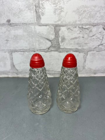 Vintage Mid Century Glass Salt & Pepper Shakers