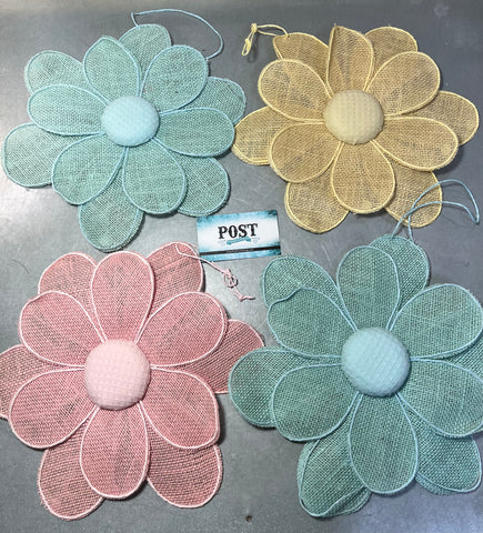 Burlap Flower Wall Decor Set