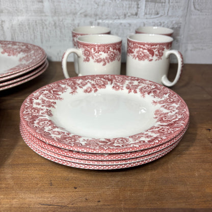 Spode Delamere Cranberry Dish Set Of 16