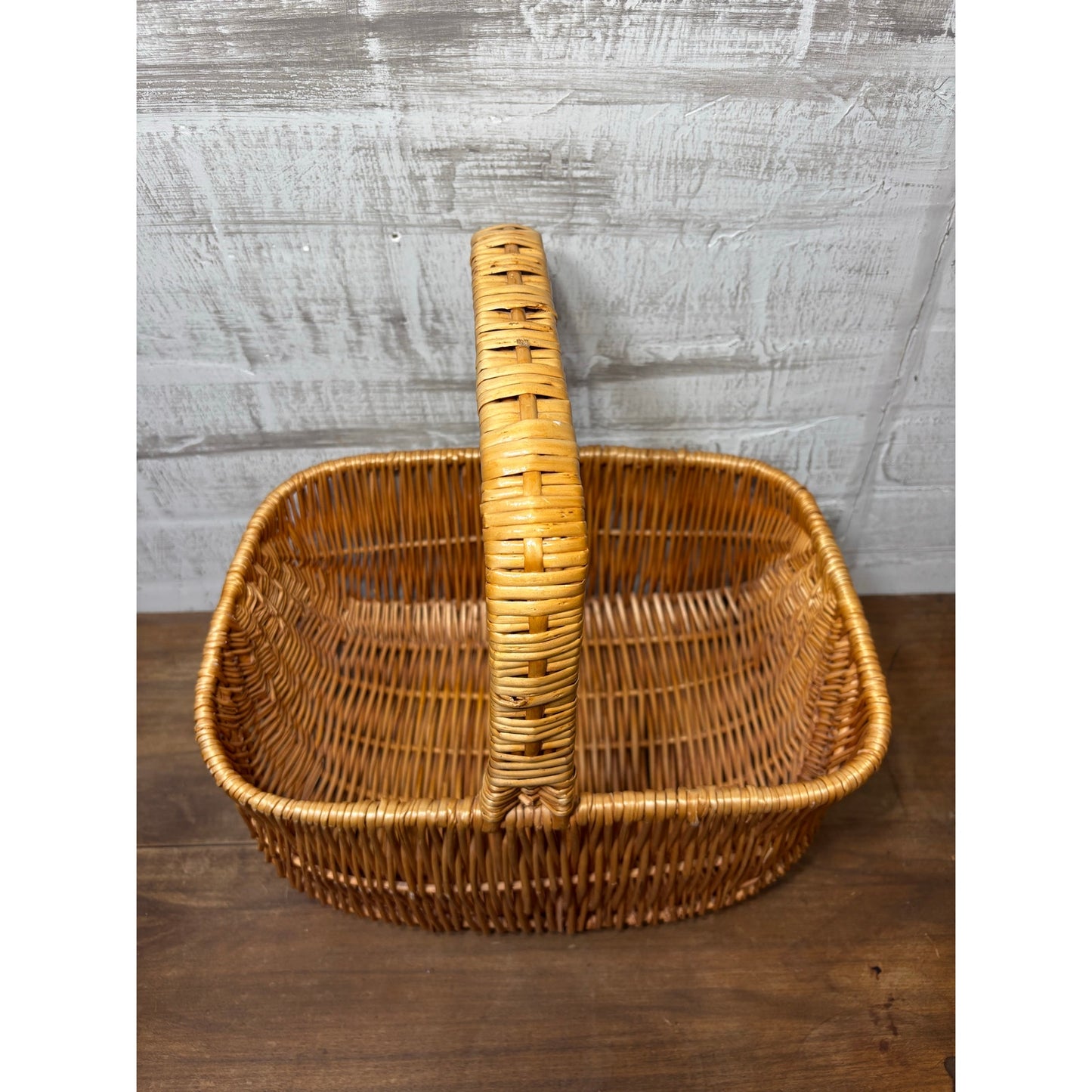 Vintage Wicker Rectangular Basket
