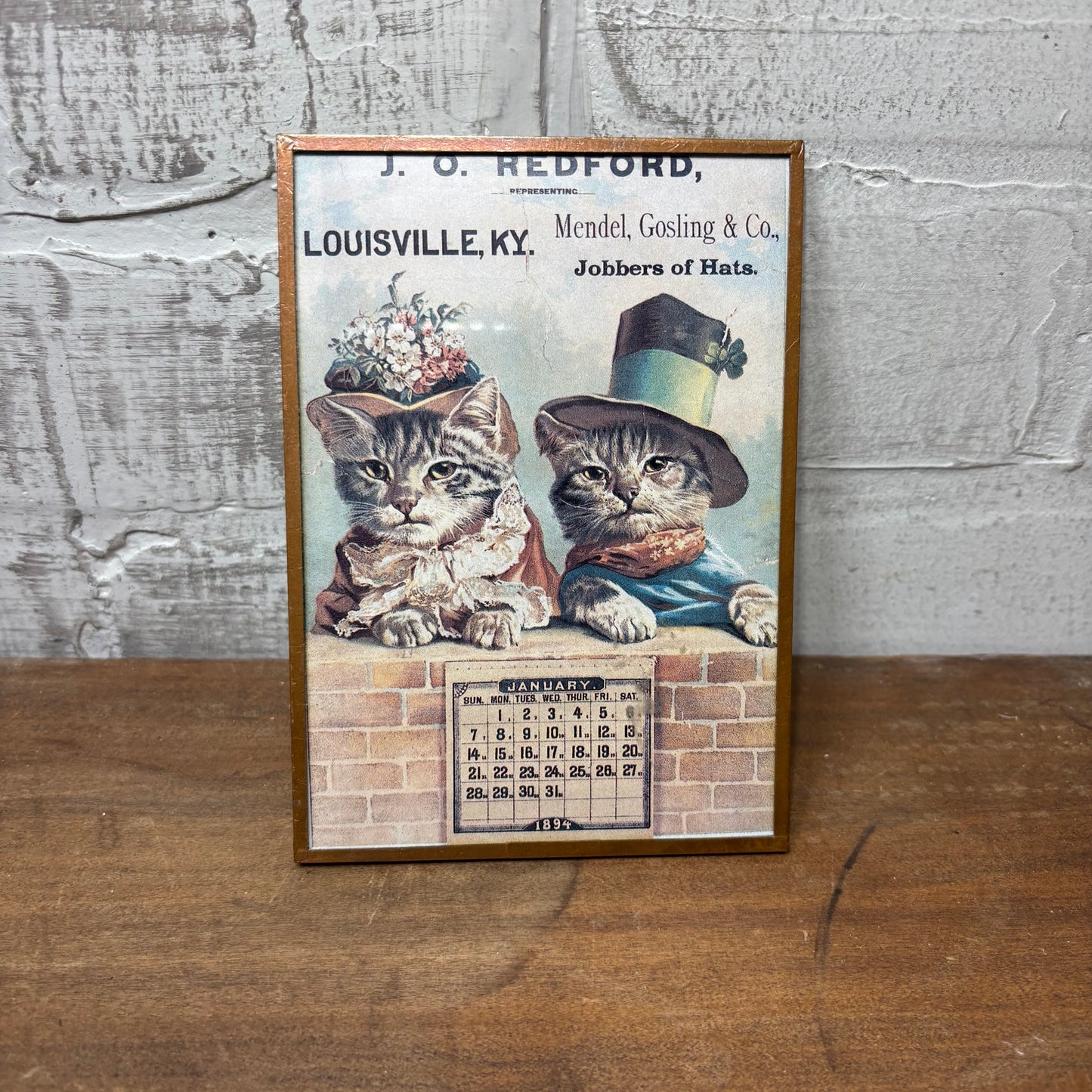 “January 1894” Calendar With Cats