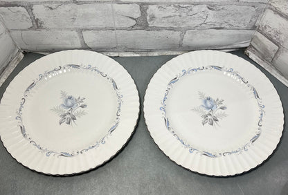 Vintage Paragon “Morning Rose” Silver Rim Dinner Dish Set Of 7