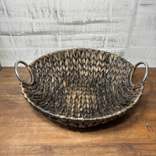 Circular Woven Two Handle Tray