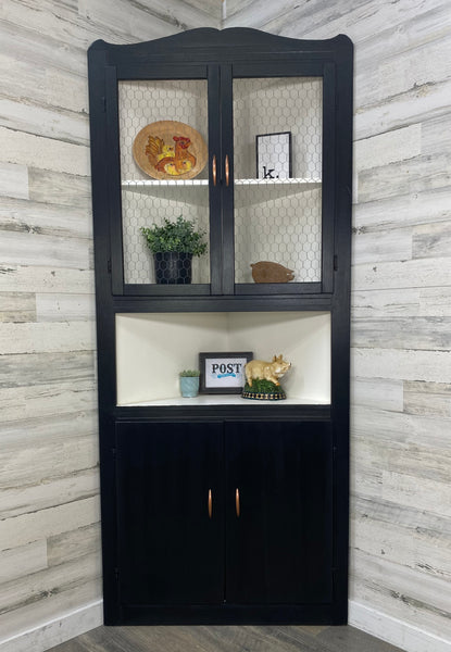 Black Corner Hutch Cabinet