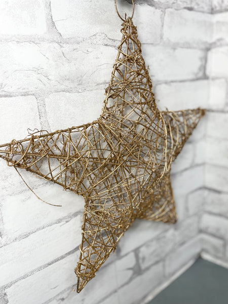 Gold Glitter Star Decor