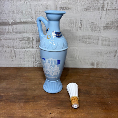 Vintage Blue Jim Beam Greek Philosopher Decanter Bottle