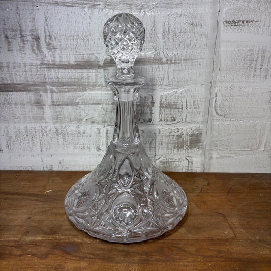 Vintage Ships Captain Carafe Crystal Decanter