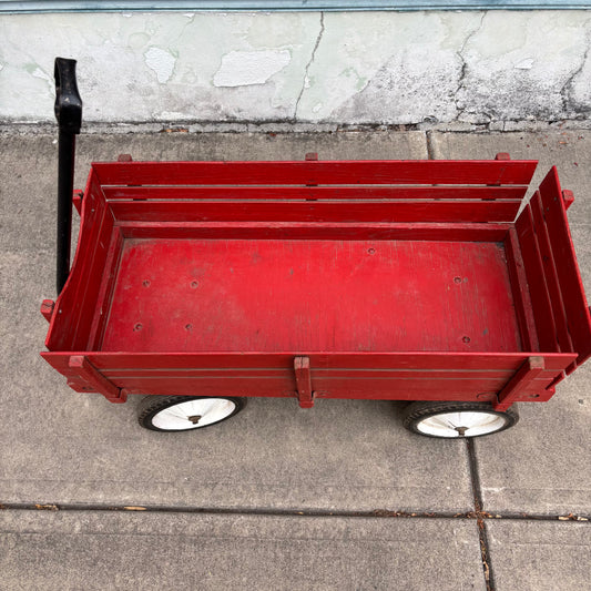 Antique Red Wooden Wagon