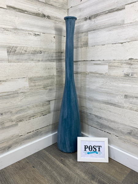 Tall Blue Glass Vase