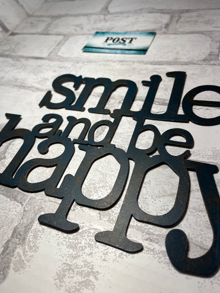 “Smile And Be Happy” Metal Wall Decor