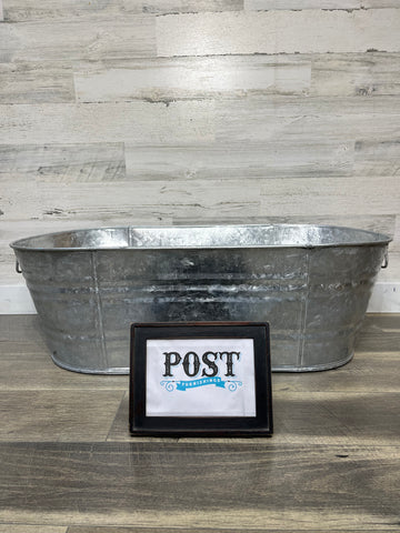 Large Galvanized Metal Oval Tub