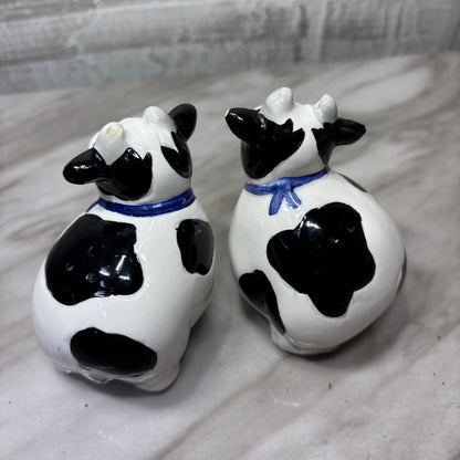 Vintage Cow Ceramic Salt & Pepper Shaker Set