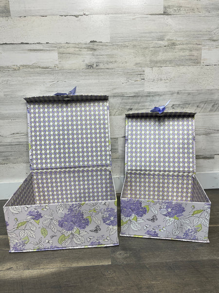 Purple Floral Gift Box Set Of 2