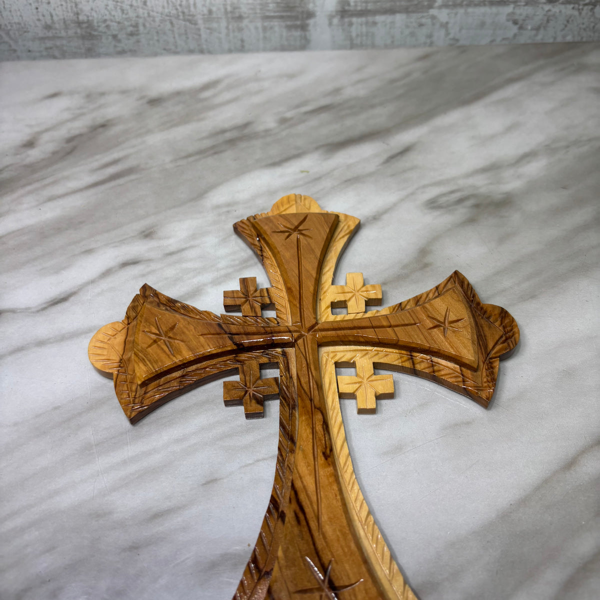 Handcrafted Olive Wood Jerusalem Cross