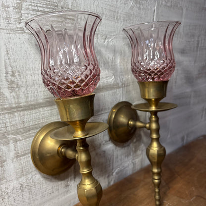 Blush & Brass Wall Sconce Set Of Two